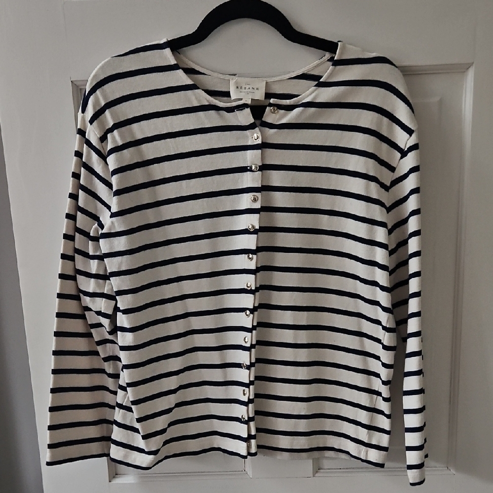 Sezane Mariniere Striped Cardigan